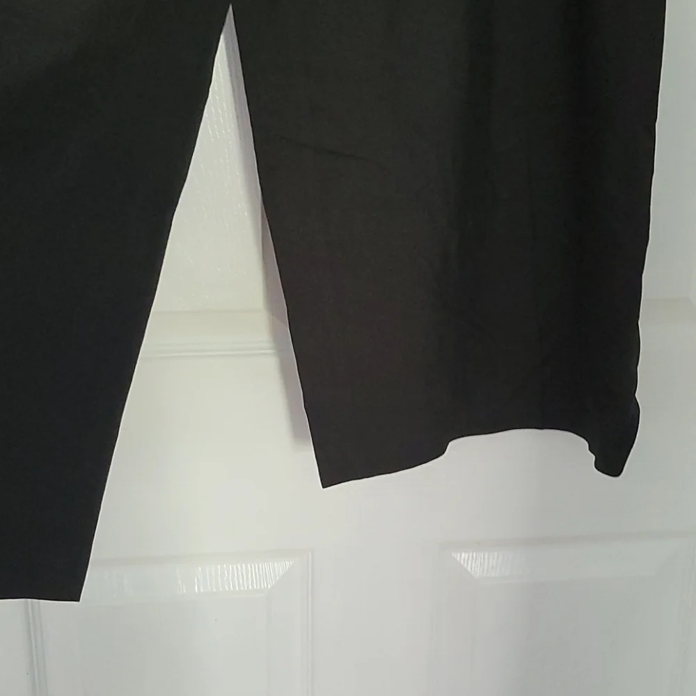 BLACK SILK WIDE LEG PANTS - Picture 2 of 3